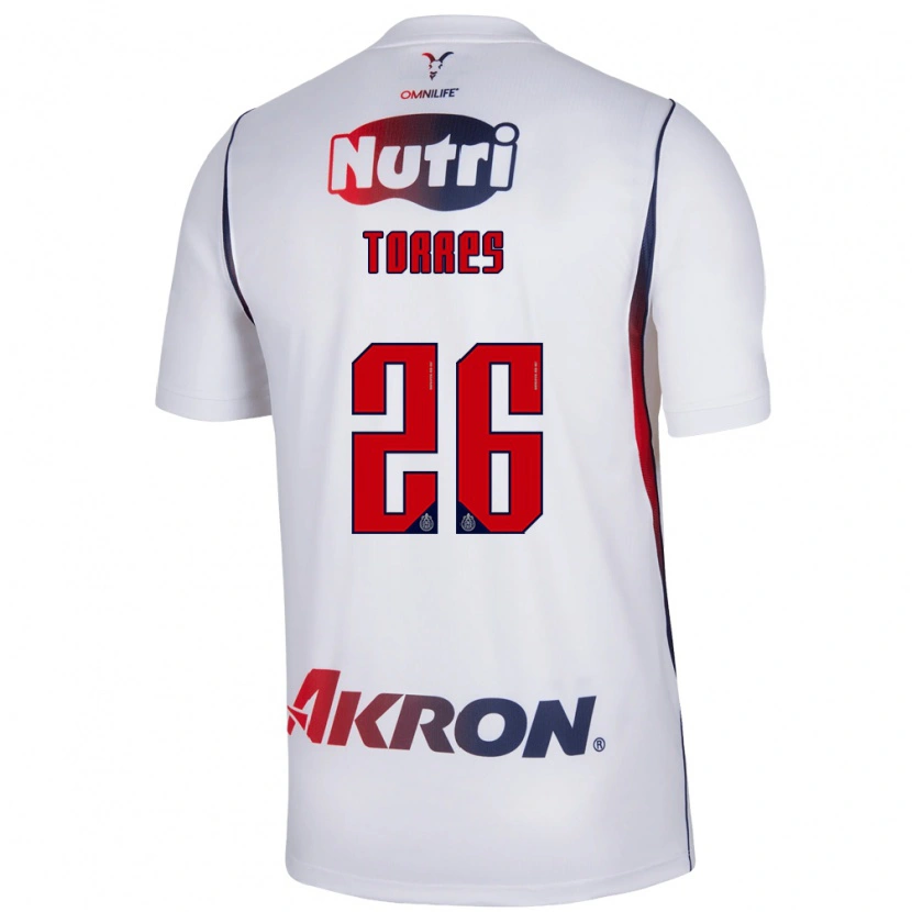 Danxen Kvinnor Araceli Torres #26 Vit Marinblå Bortatröja Matchtröjor 2026/27 Tröjor T-Tröja