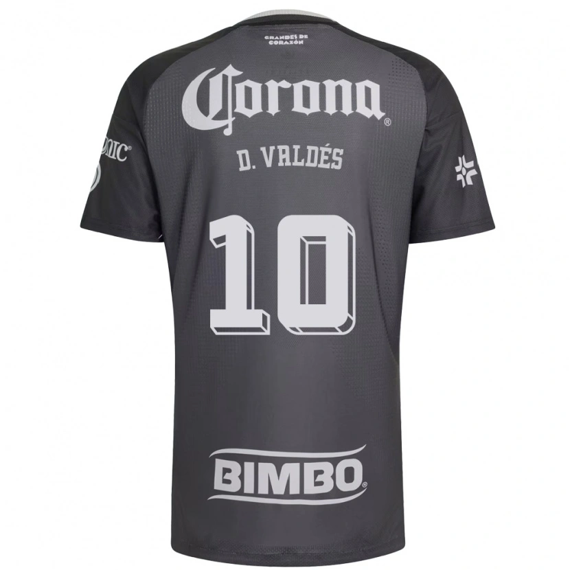 Danxen Kvinnor Diego Valdes #10 Grå Vit Svart Bortatröja Matchtröjor 2026/27 Tröjor T-Tröja