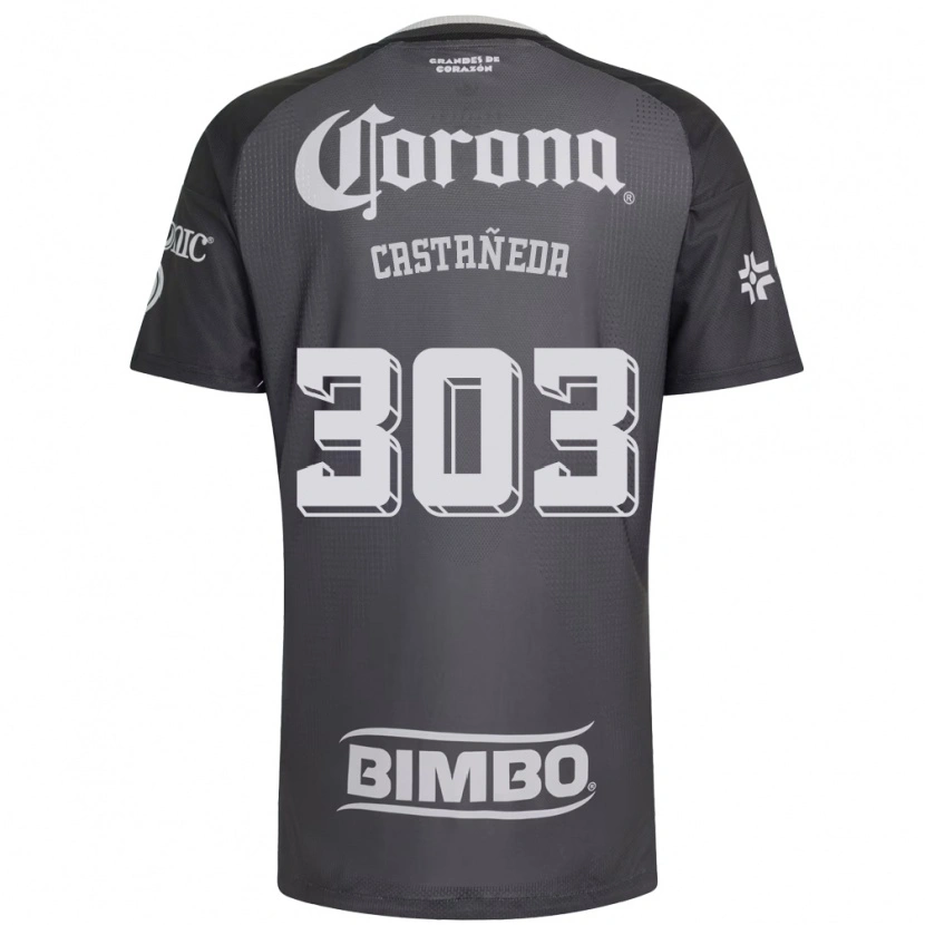 Danxen Kvinnor Luis Castañeda #303 Grå Vit Svart Bortatröja Matchtröjor 2026/27 Tröjor T-Tröja