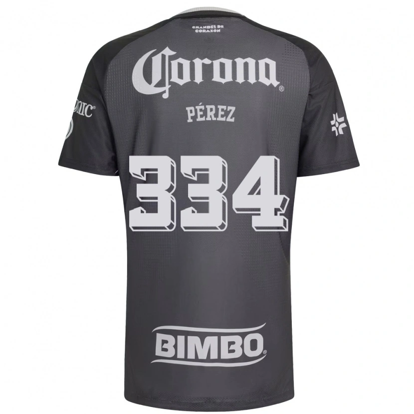 Danxen Kvinnor Diego Pérez #334 Grå Vit Svart Bortatröja Matchtröjor 2026/27 Tröjor T-Tröja
