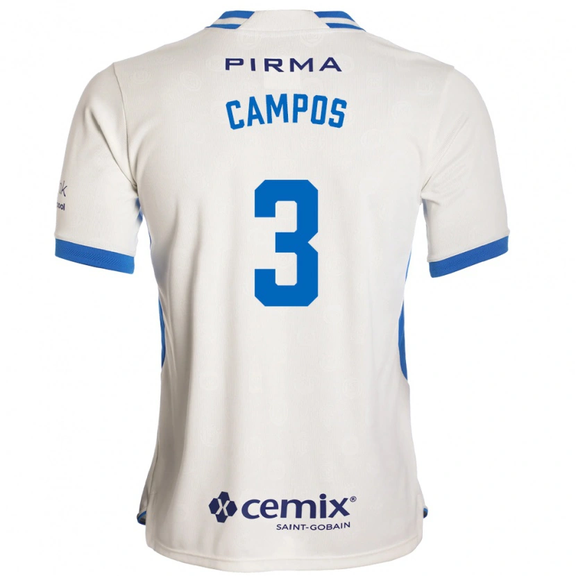 Danxen Kvinnor Omar Campos #3 Vit Blå Röd Bortatröja Matchtröjor 2026/27 Tröjor T-Tröja