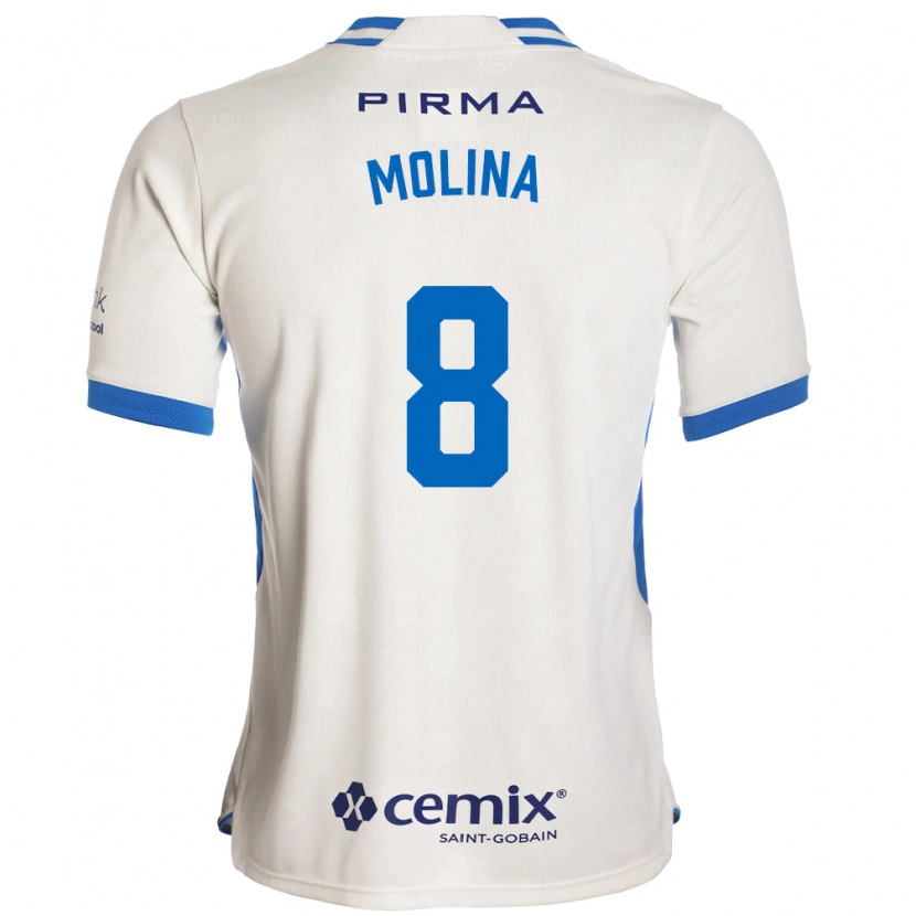 Danxen Kvinnor Dalia Molina #8 Vit Blå Röd Bortatröja Matchtröjor 2026/27 Tröjor T-Tröja