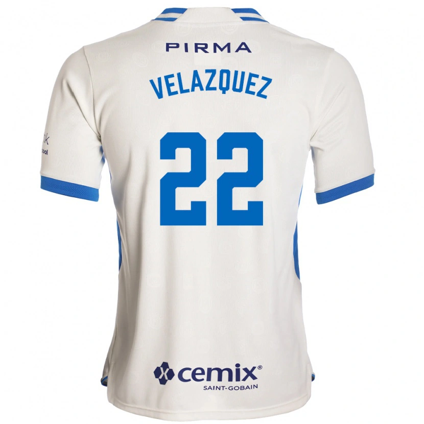 Danxen Kvinnor Hireri Velazquez #22 Vit Blå Röd Bortatröja Matchtröjor 2026/27 Tröjor T-Tröja