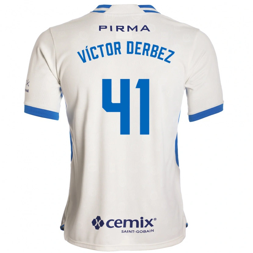 Danxen Kvinnor Louis Víctor Derbez #41 Vit Blå Röd Bortatröja Matchtröjor 2026/27 Tröjor T-Tröja