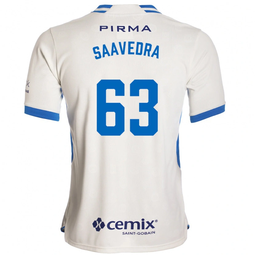 Danxen Kvinnor Ángel Saavedra #63 Vit Blå Röd Bortatröja Matchtröjor 2026/27 Tröjor T-Tröja