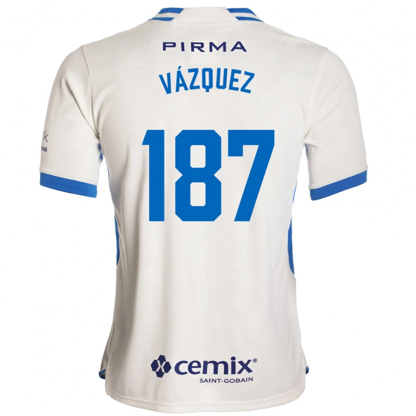 Danxen Kvinnor Cristian Vázquez #187 Vit Blå Röd Bortatröja Matchtröjor 2026/27 Tröjor T-Tröja