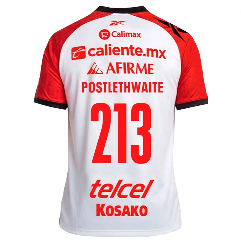 Danxen Kvinnor Emiliano Postlethwaite #213 Vit Svart Röd Bortatröja Matchtröjor 2026/27 Tröjor T-Tröja