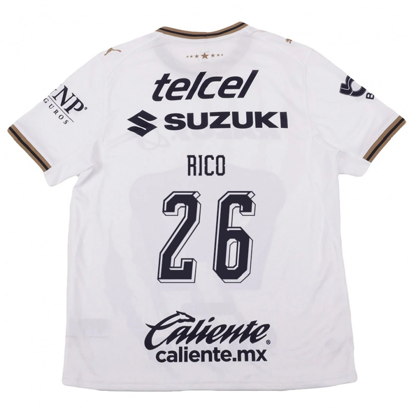 Danxen Kvinnor Ángel Rico #26 Vit Svart Brun Bortatröja Matchtröjor 2026/27 Tröjor T-Tröja