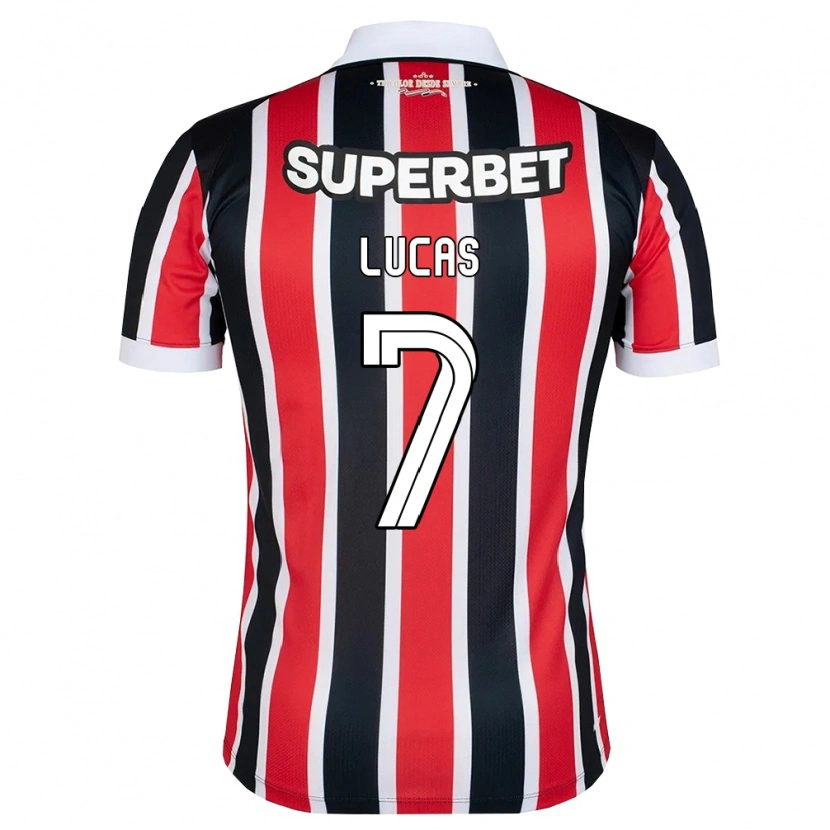 Danxen Kvinnor Lucas Moura #7 Röd Vit Svart Bortatröja Matchtröjor 2026/27 Tröjor T-Tröja