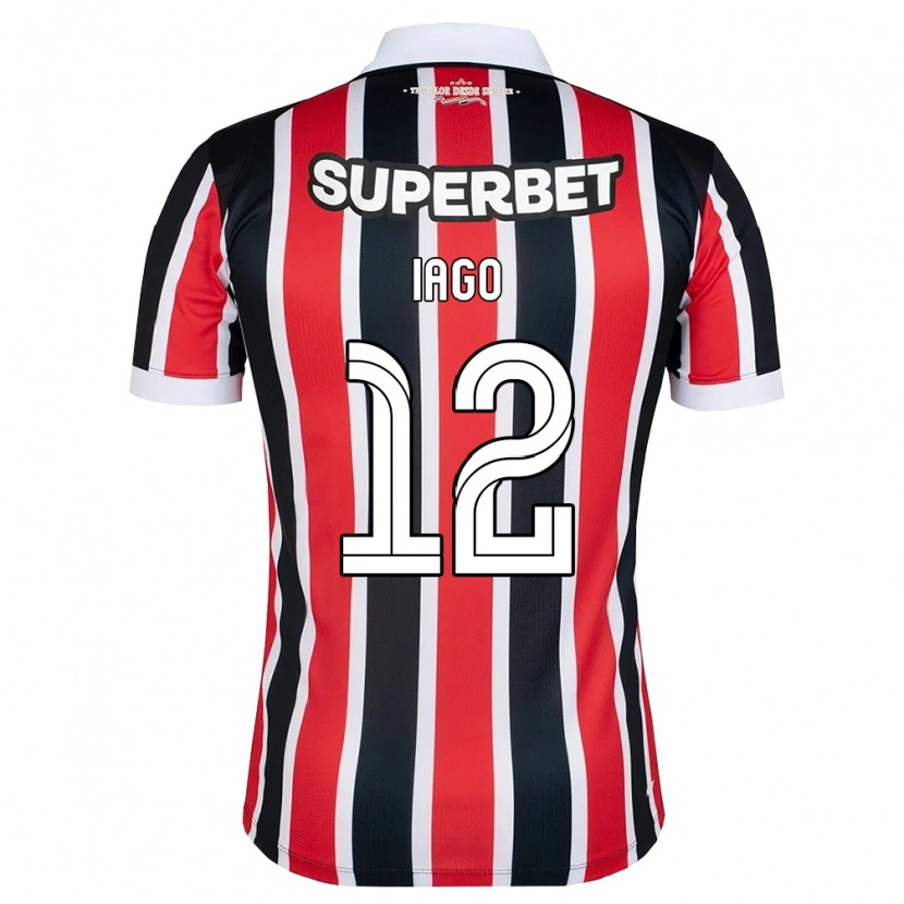 Danxen Kvinnor Iago Amaral Borduchi #12 Röd Vit Svart Bortatröja Matchtröjor 2026/27 Tröjor T-Tröja