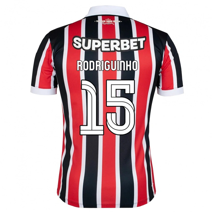 Danxen Kvinnor Rodriguinho #15 Röd Vit Svart Bortatröja Matchtröjor 2026/27 Tröjor T-Tröja