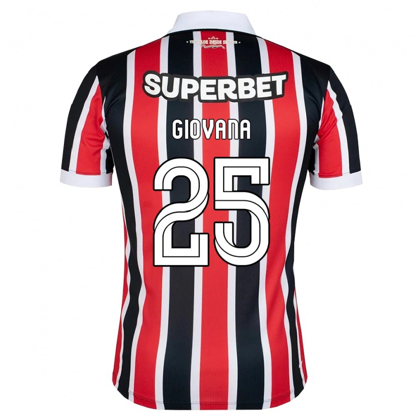 Danxen Kvinnor Giovana #25 Röd Vit Svart Bortatröja Matchtröjor 2026/27 Tröjor T-Tröja