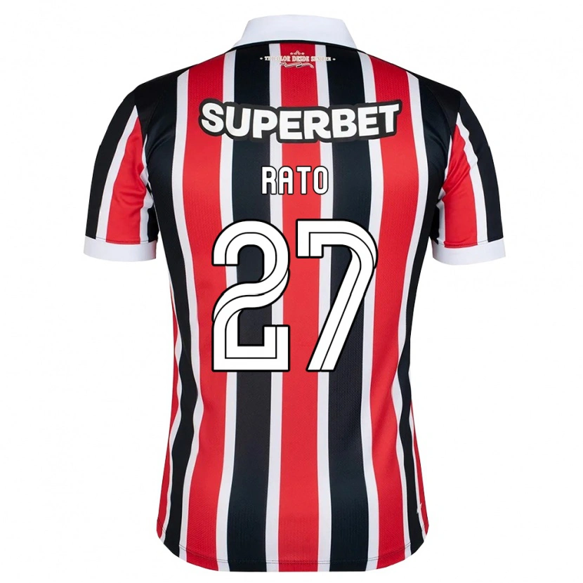 Danxen Kvinnor Wellington Rato #27 Röd Vit Svart Bortatröja Matchtröjor 2026/27 Tröjor T-Tröja