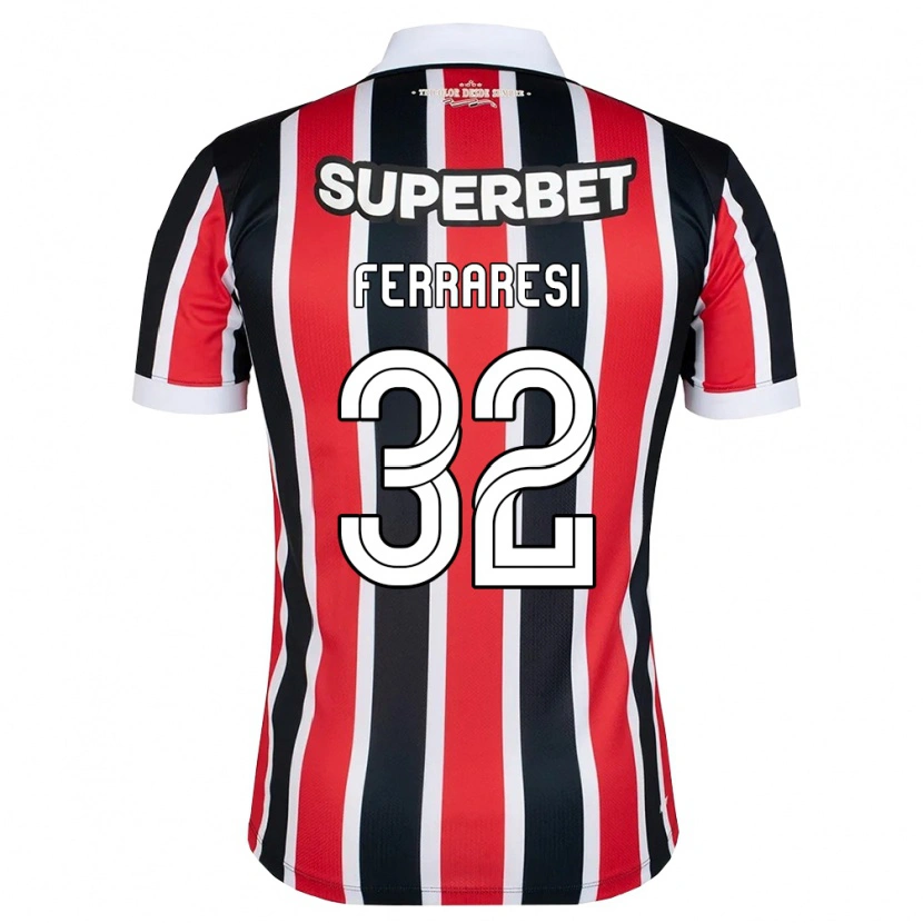Danxen Kvinnor Nahuel Ferraresi #32 Röd Vit Svart Bortatröja Matchtröjor 2026/27 Tröjor T-Tröja