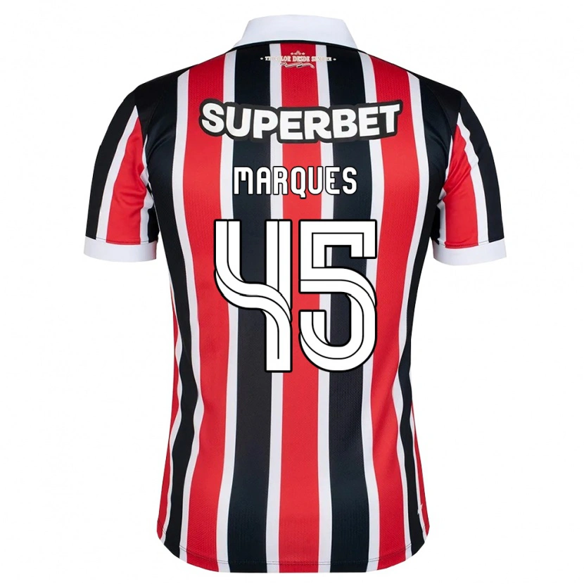 Danxen Kvinnor Lucca Marques Alencar #45 Röd Vit Svart Bortatröja Matchtröjor 2026/27 Tröjor T-Tröja