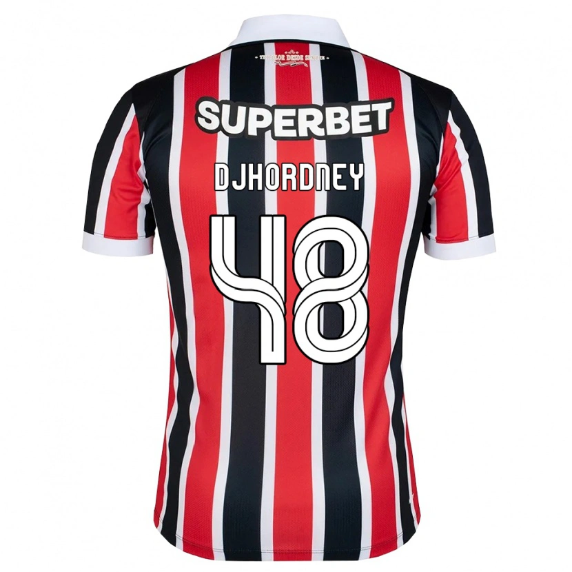 Danxen Kvinnor Djhordney Ferreira #48 Röd Vit Svart Bortatröja Matchtröjor 2026/27 Tröjor T-Tröja