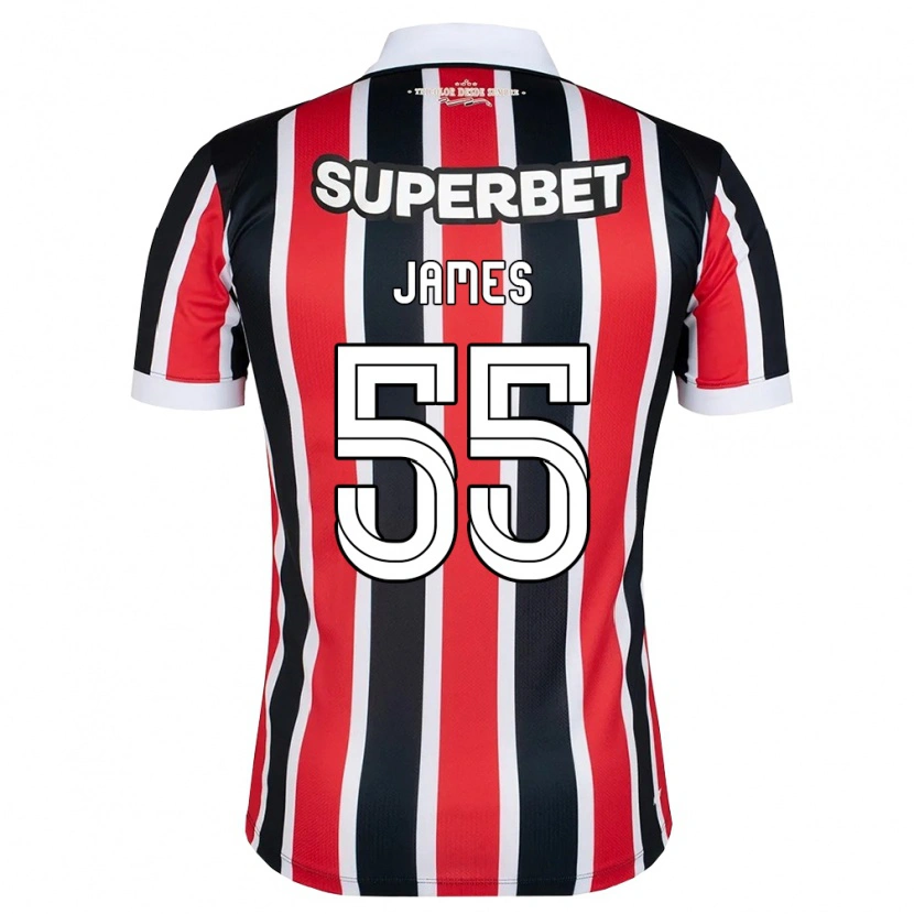 Danxen Kvinnor James Rodriguez #55 Röd Vit Svart Bortatröja Matchtröjor 2026/27 Tröjor T-Tröja