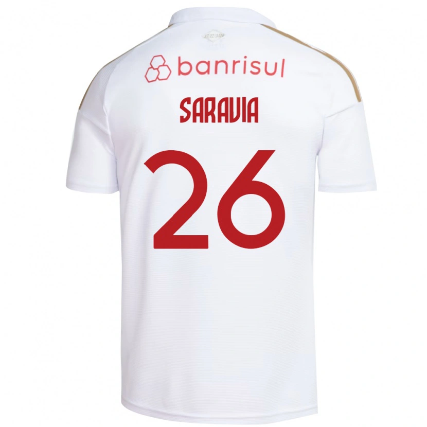 Danxen Kvinnor Saravia #26 Vit Röd Bortatröja Matchtröjor 2026/27 Tröjor T-Tröja