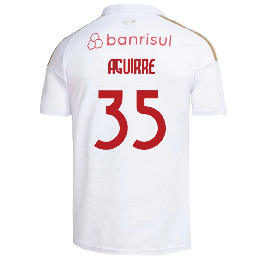 Danxen Kvinnor Braian Aguirre #35 Vit Röd Bortatröja Matchtröjor 2026/27 Tröjor T-Tröja