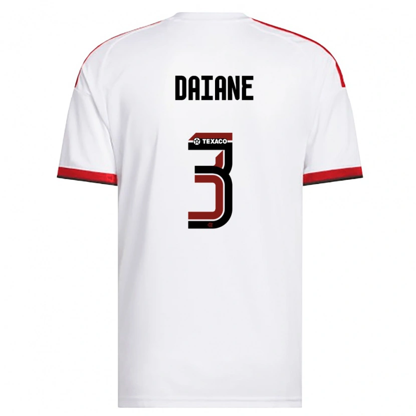 Danxen Kvinnor Daiane #3 Vit Röd Svart Bortatröja Matchtröjor 2026/27 Tröjor T-Tröja