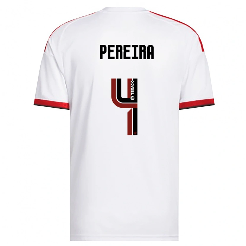Danxen Kvinnor Léo Pereira #4 Vit Röd Svart Bortatröja Matchtröjor 2026/27 Tröjor T-Tröja