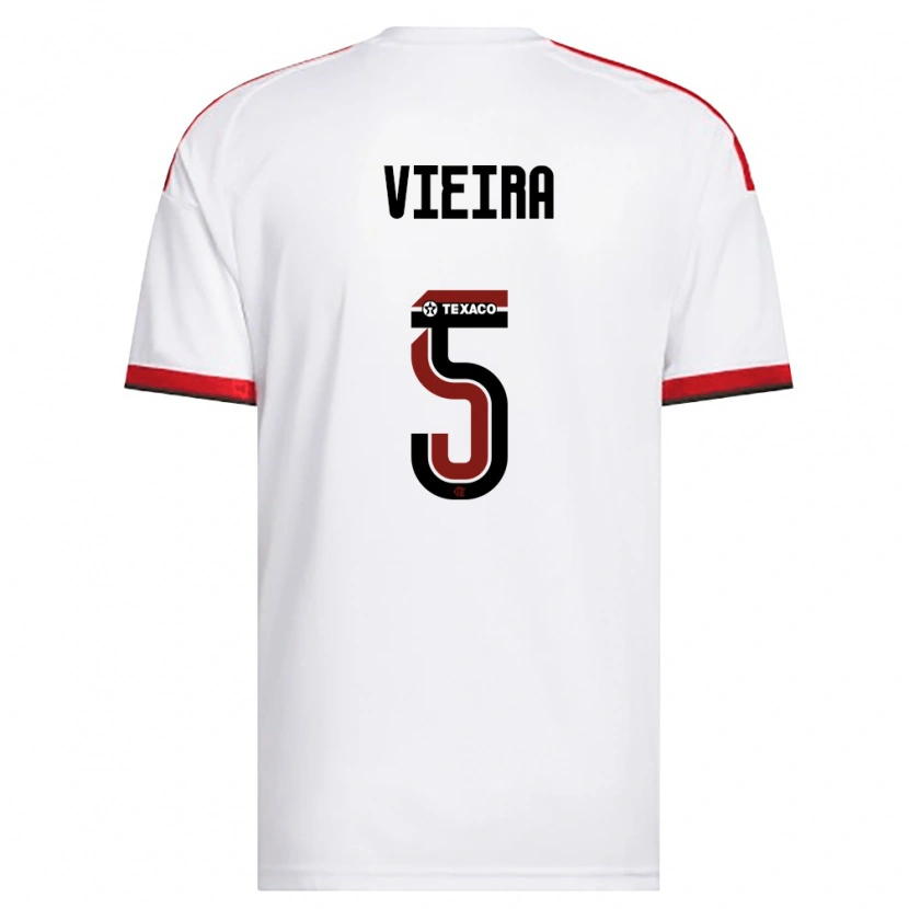 Danxen Kvinnor Lucas Vieira #5 Vit Röd Svart Bortatröja Matchtröjor 2026/27 Tröjor T-Tröja
