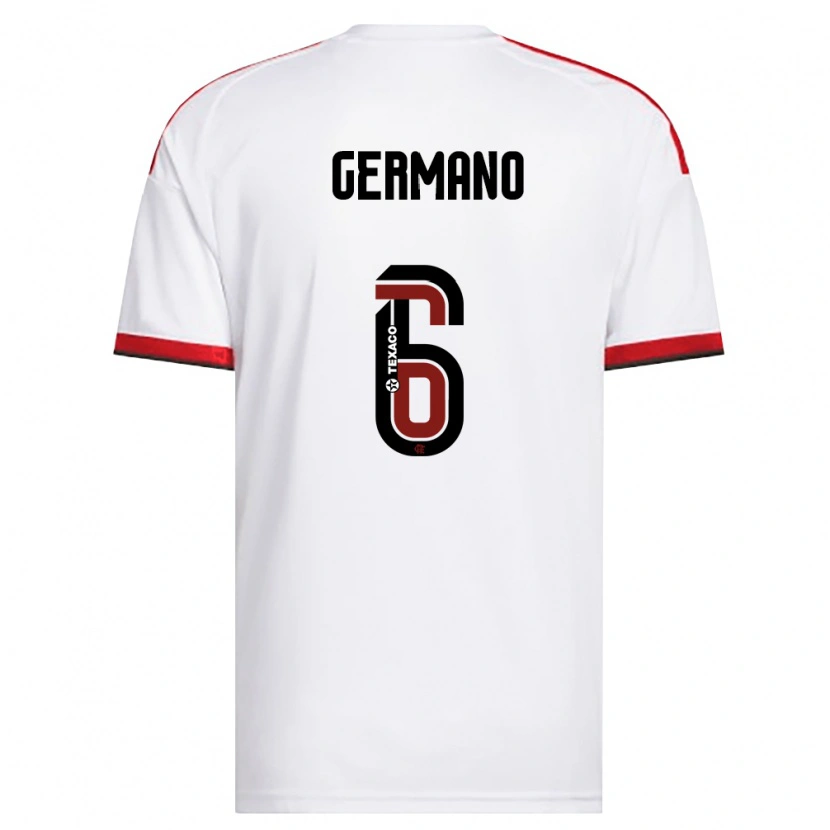 Danxen Kvinnor Antônio Germano Da Silva Neto #6 Vit Röd Svart Bortatröja Matchtröjor 2026/27 Tröjor T-Tröja