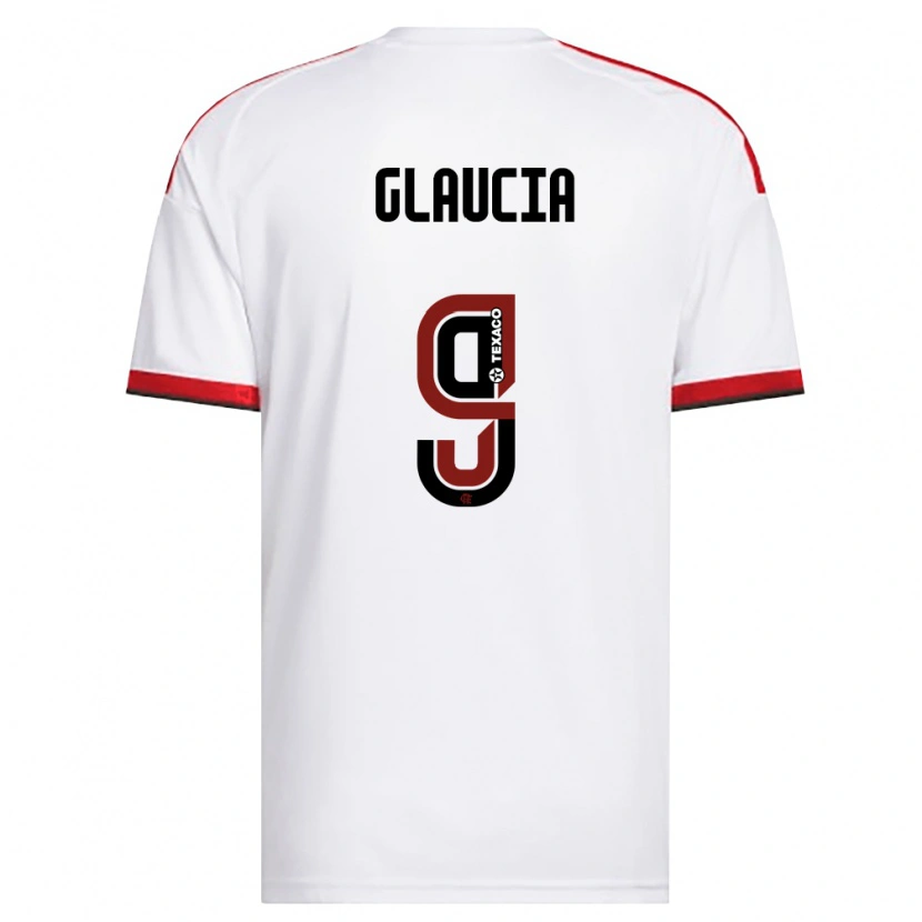 Danxen Kvinnor Glaucia #9 Vit Röd Svart Bortatröja Matchtröjor 2026/27 Tröjor T-Tröja