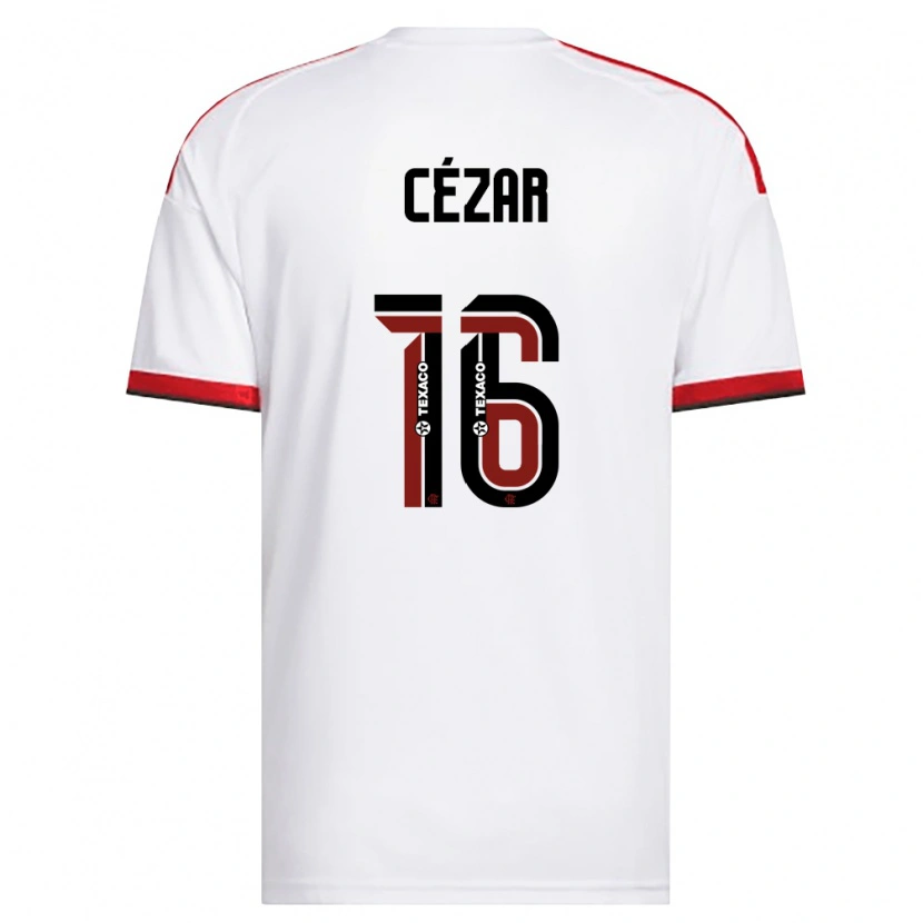 Danxen Kvinnor Paulo Cézar #16 Vit Röd Svart Bortatröja Matchtröjor 2026/27 Tröjor T-Tröja