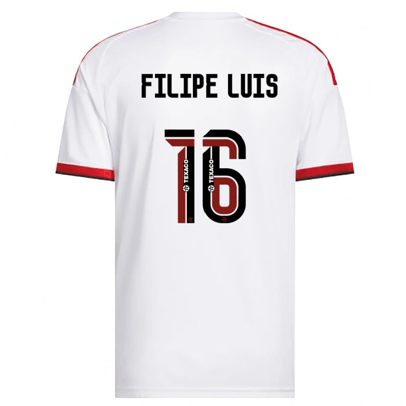 Danxen Kvinnor Filipe Luis #16 Vit Röd Svart Bortatröja Matchtröjor 2026/27 Tröjor T-Tröja