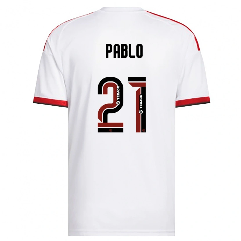 Danxen Kvinnor Pablo #21 Vit Röd Svart Bortatröja Matchtröjor 2026/27 Tröjor T-Tröja