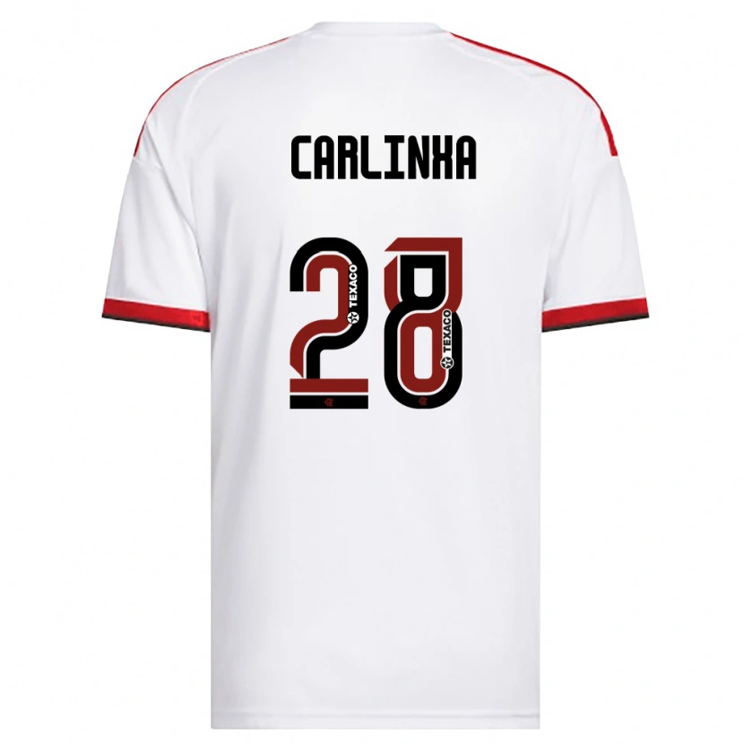Danxen Kvinnor Carlinha #28 Vit Röd Svart Bortatröja Matchtröjor 2026/27 Tröjor T-Tröja