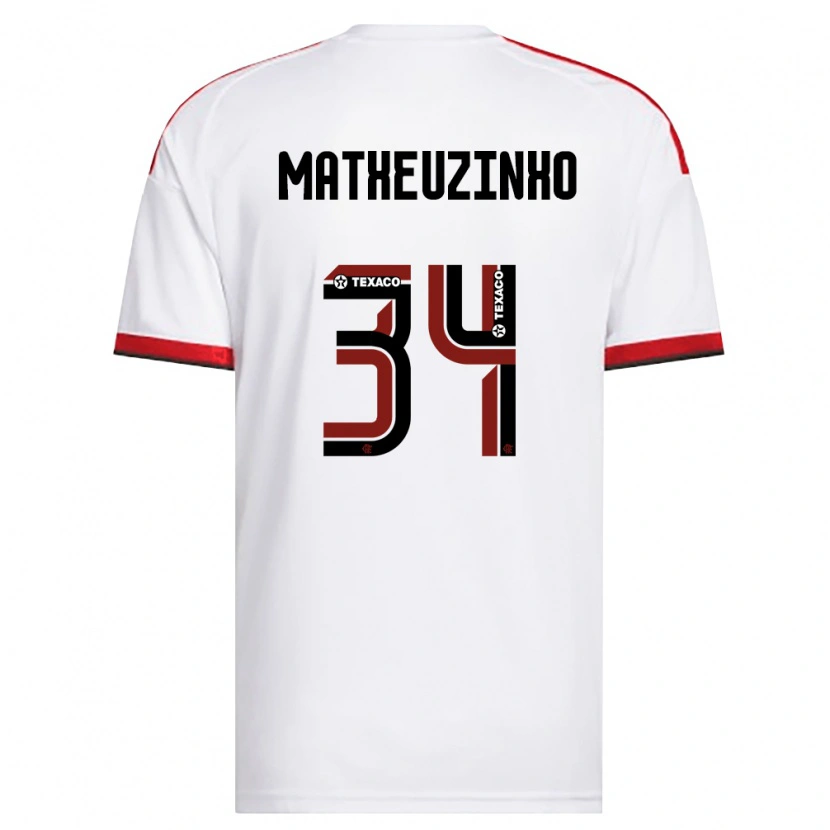 Danxen Kvinnor Matheuzinho #34 Vit Röd Svart Bortatröja Matchtröjor 2026/27 Tröjor T-Tröja