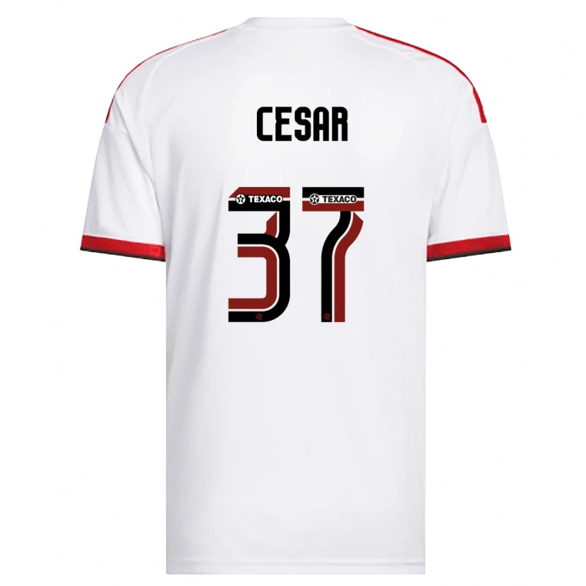 Danxen Kvinnor Cesar #37 Vit Röd Svart Bortatröja Matchtröjor 2026/27 Tröjor T-Tröja