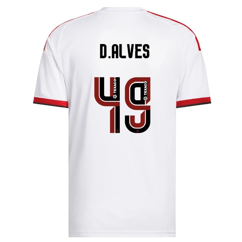 Danxen Kvinnor Dyogo Alves #49 Vit Röd Svart Bortatröja Matchtröjor 2026/27 Tröjor T-Tröja