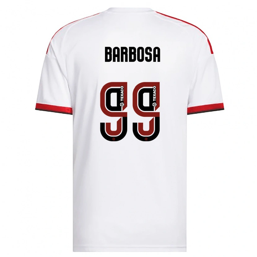 Danxen Kvinnor Gabriel Barbosa #99 Vit Röd Svart Bortatröja Matchtröjor 2026/27 Tröjor T-Tröja
