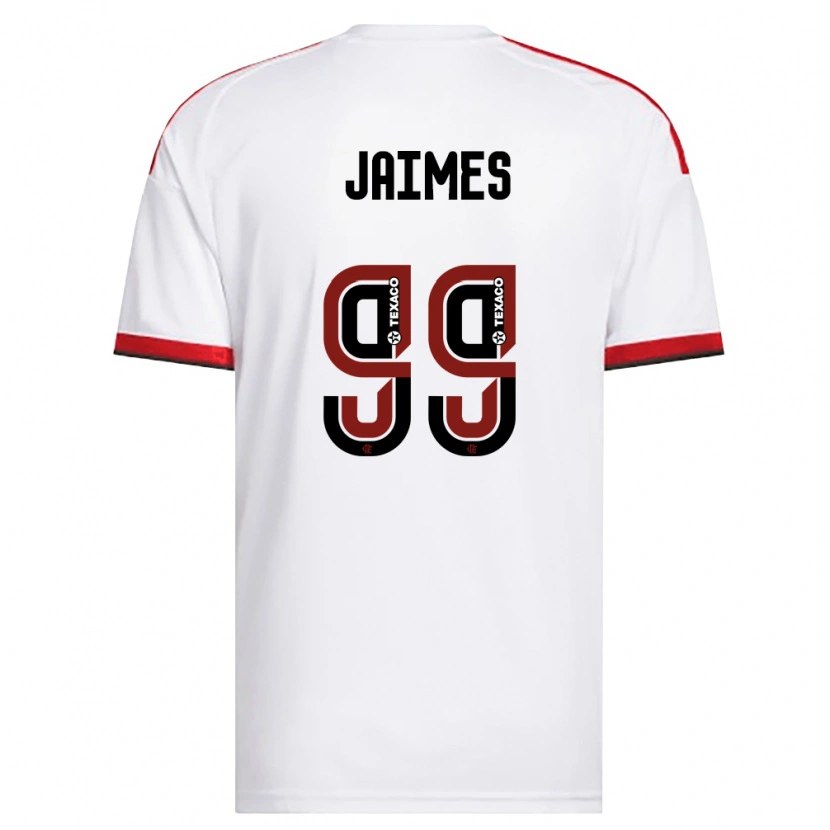 Danxen Kvinnor Sole Jaimes #99 Vit Röd Svart Bortatröja Matchtröjor 2026/27 Tröjor T-Tröja