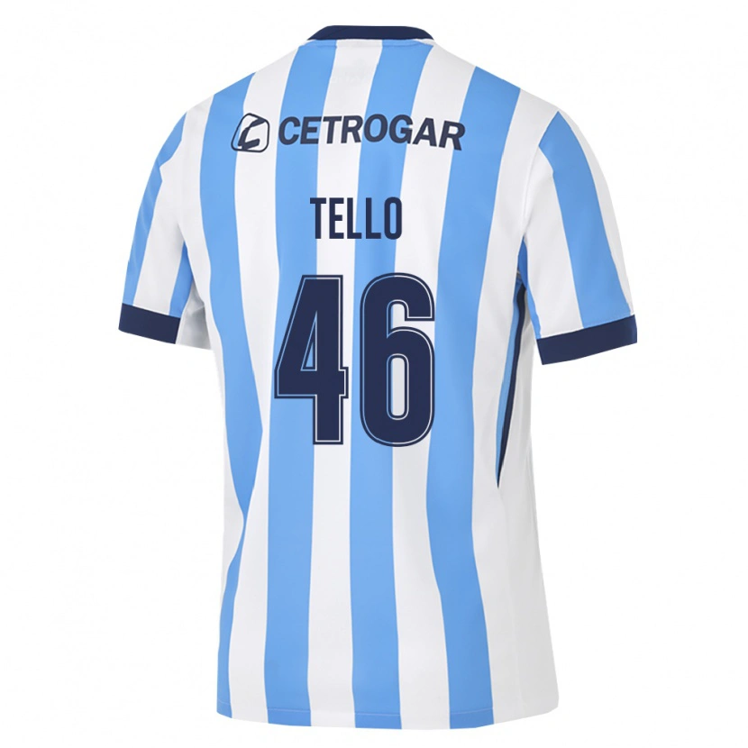 Danxen Barn Alejandro Tello #46 Ljusblå Vit Svart Hemmatröja Matchtröjor 2026/27 Tröjor T-Tröja