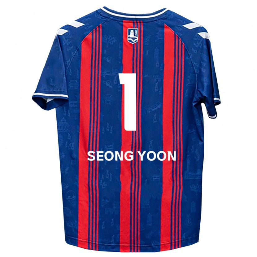 Danxen Barn Seong-Yoon Kim #1 Blå Röd Vit Hemmatröja Matchtröjor 2026/27 Tröjor T-Tröja