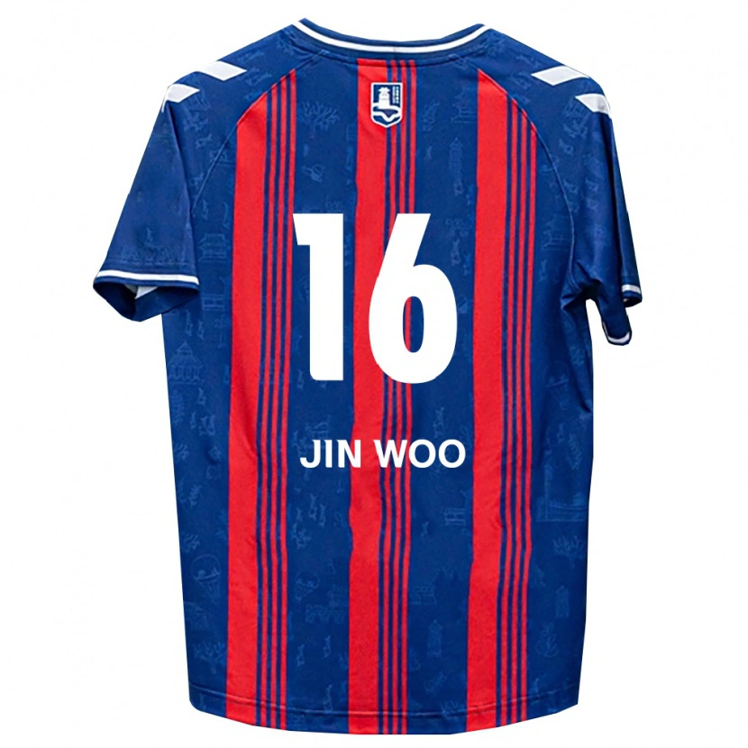 Danxen Barn Jin-Woo Jo #16 Blå Röd Vit Hemmatröja Matchtröjor 2026/27 Tröjor T-Tröja