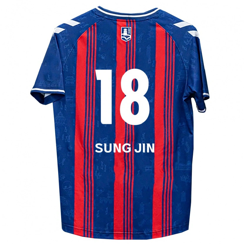 Danxen Barn Sung-Jin Yoon #18 Blå Röd Vit Hemmatröja Matchtröjor 2026/27 Tröjor T-Tröja