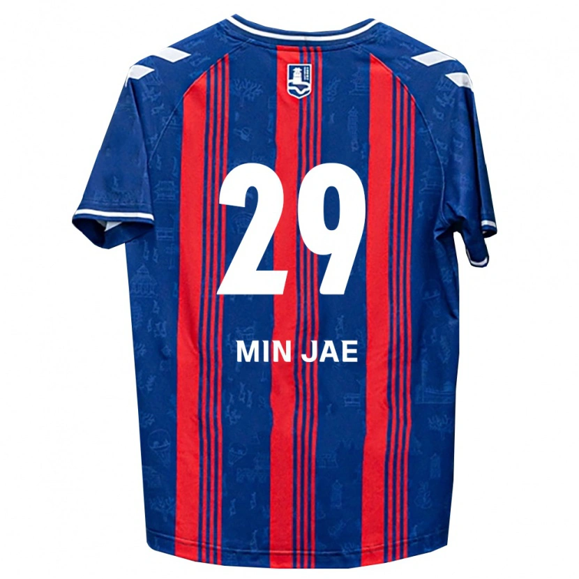 Danxen Barn Min-Jae Kang #29 Blå Röd Vit Hemmatröja Matchtröjor 2026/27 Tröjor T-Tröja