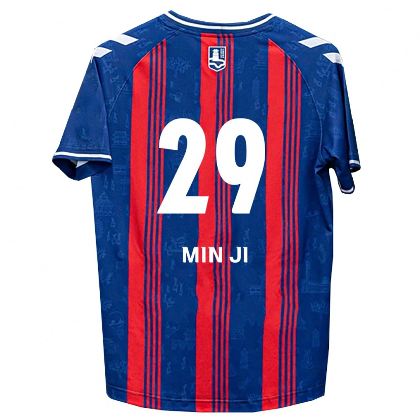 Danxen Barn Min-Ji Jeon #29 Blå Röd Vit Hemmatröja Matchtröjor 2026/27 Tröjor T-Tröja