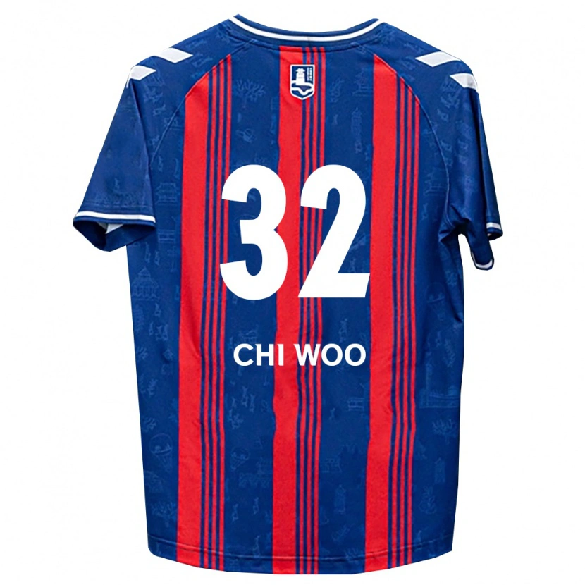 Danxen Barn Chi-Woo An #32 Blå Röd Vit Hemmatröja Matchtröjor 2026/27 Tröjor T-Tröja