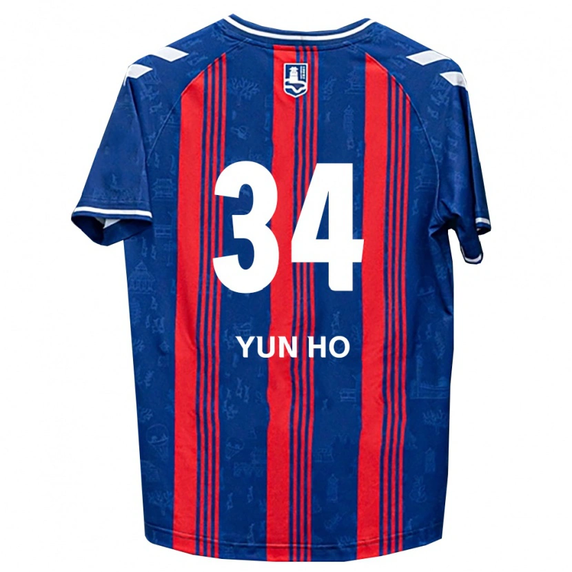 Danxen Barn Yun-Ho Jang #34 Blå Röd Vit Hemmatröja Matchtröjor 2026/27 Tröjor T-Tröja