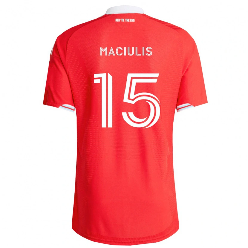 Danxen Barn Matthew Maciulis #15 Röd Mörkblå Vit Hemmatröja Matchtröjor 2026/27 Tröjor T-Tröja