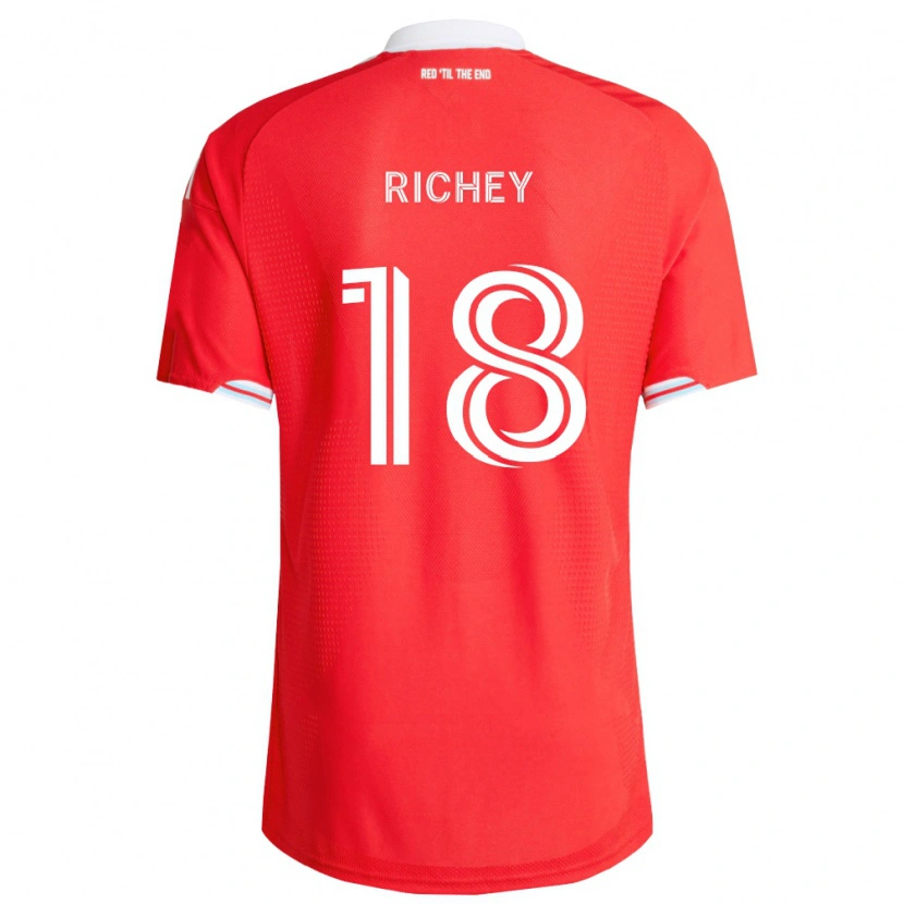 Danxen Barn Spencer Richey #18 Röd Mörkblå Vit Hemmatröja Matchtröjor 2026/27 Tröjor T-Tröja