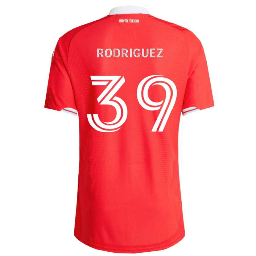 Danxen Barn Allan Rodriguez #39 Röd Mörkblå Vit Hemmatröja Matchtröjor 2026/27 Tröjor T-Tröja