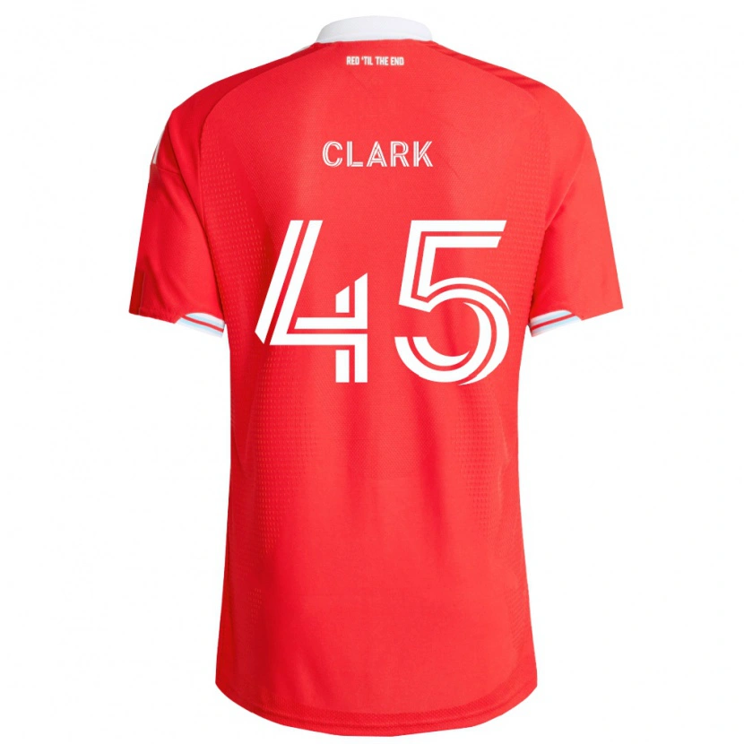 Danxen Barn Mateo Clark #45 Röd Mörkblå Vit Hemmatröja Matchtröjor 2026/27 Tröjor T-Tröja