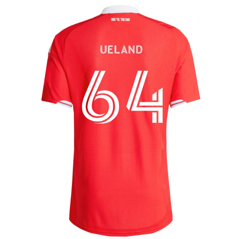 Danxen Barn Andreas Ueland #64 Röd Mörkblå Vit Hemmatröja Matchtröjor 2026/27 Tröjor T-Tröja